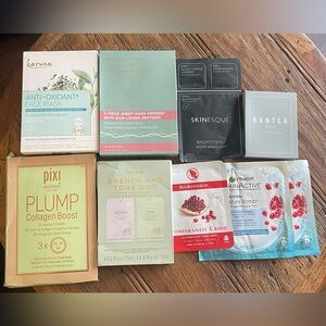 9 Assorted Face Mask and Eye Mask packs- new